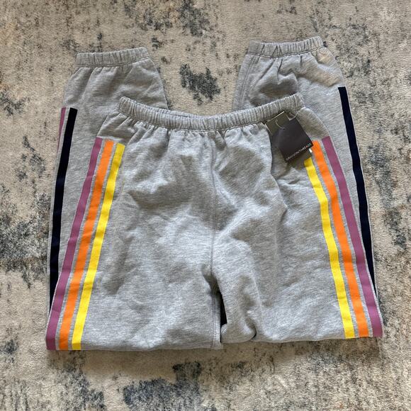 NWT Grayson Threads Drawstring Striped Joggers Gray Casual Lounge Womens S - Picture 1 of 7